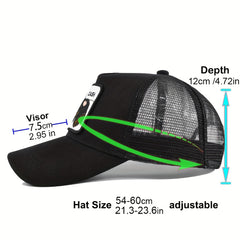Farm Trucker Hat Unisex Animal Mesh Trucker Hat Strapback Square Patch