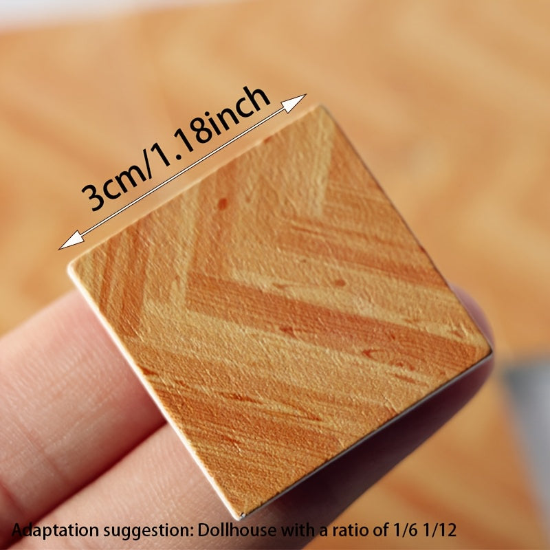 18pcs Wooden Flooring Tiles Simulation Wood Plank for Dollhouse Decor