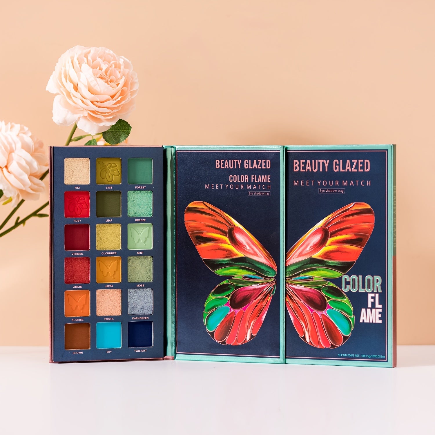 Butterfly 18 Colors Eyeshadow Palette High Pigmented Matte Shimmer