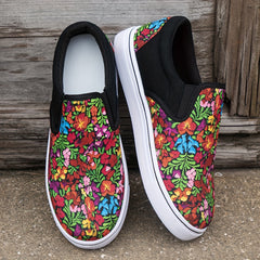 Floral Pattern Sport Shoes Lightweight and Breathable Low Top Women's Footwear