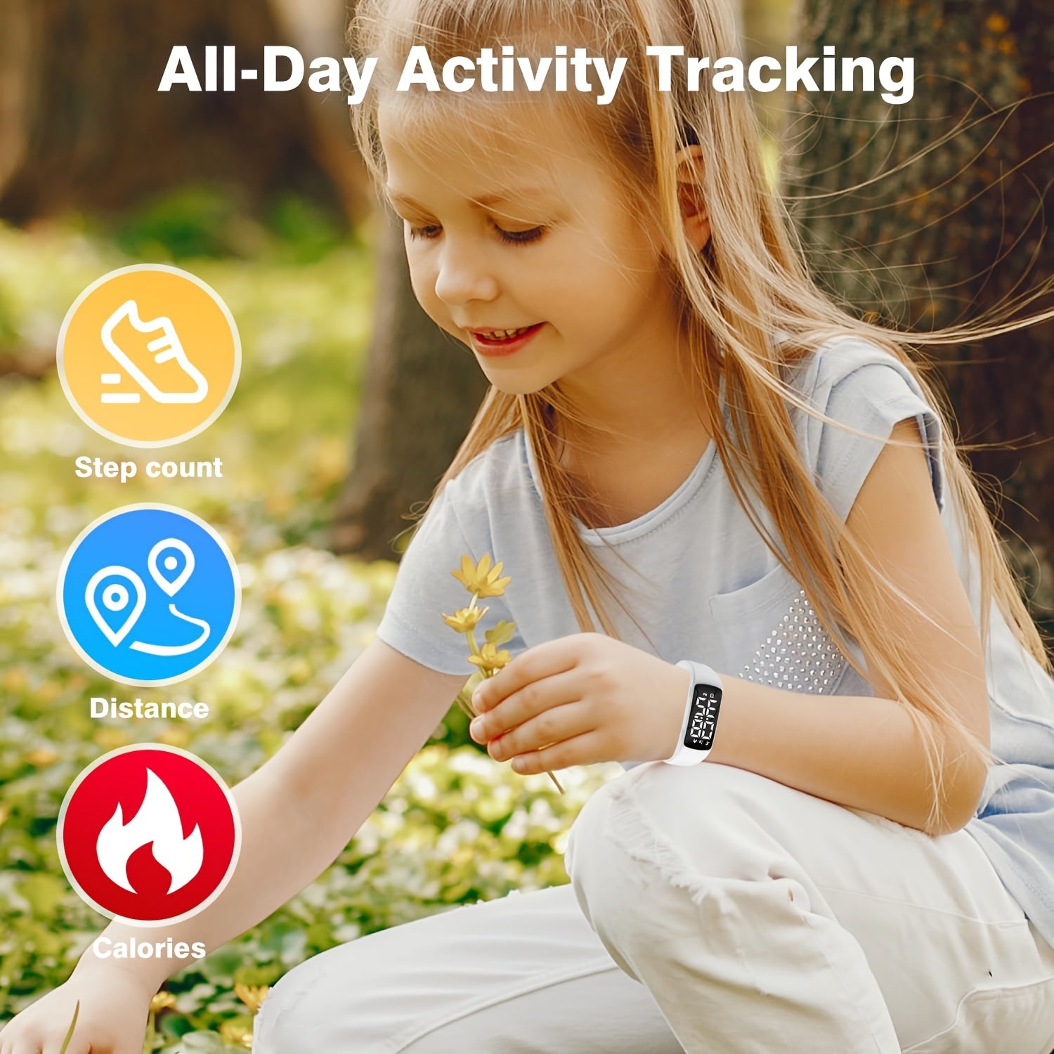 Smart Fitness Watch for Teenagers - Digital Alarm Stopwatch Pedometer