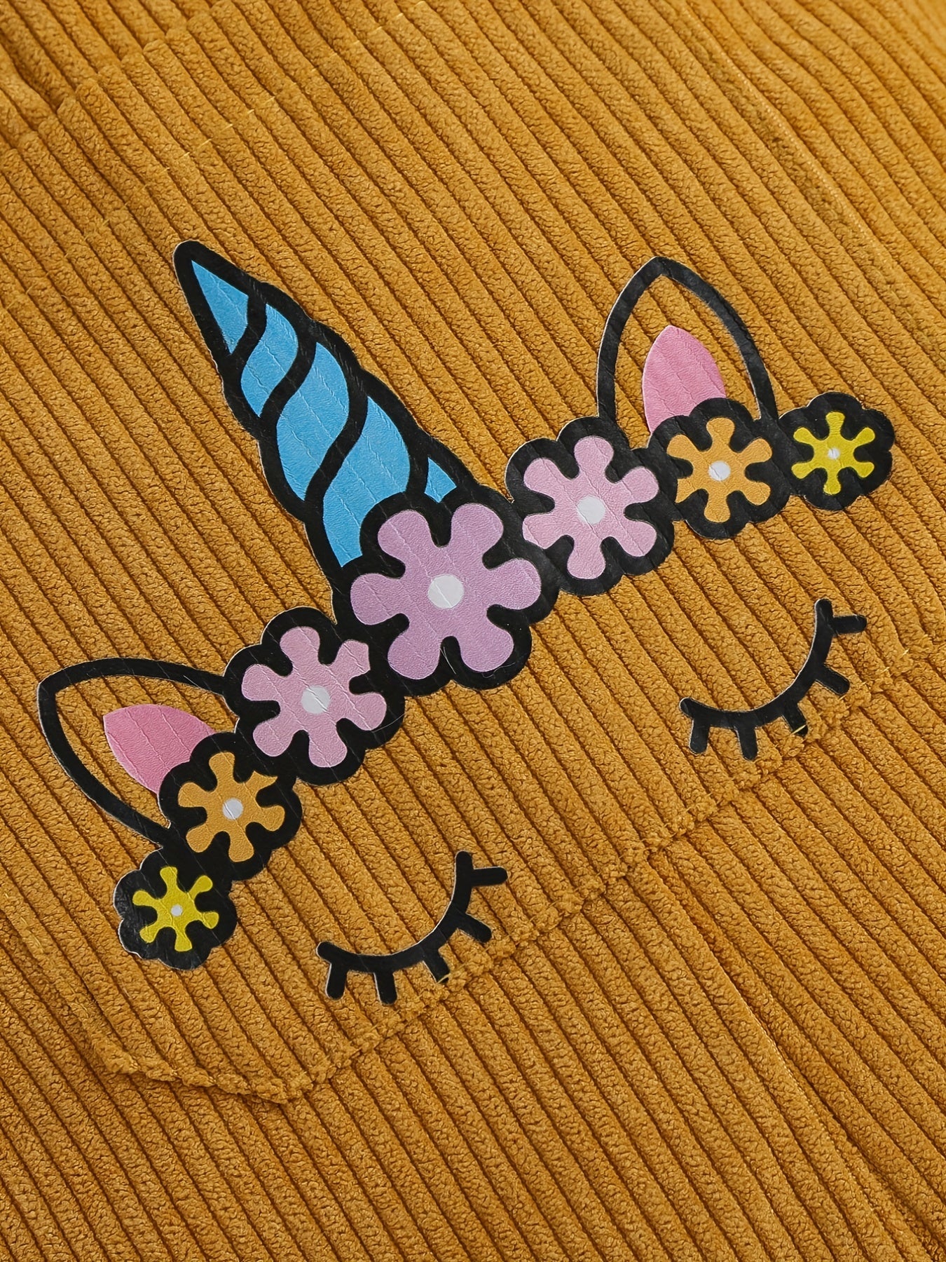 Toddler Girl's Unicorn Pattern 2pcs Top & Overalls Set for Spring Fall
