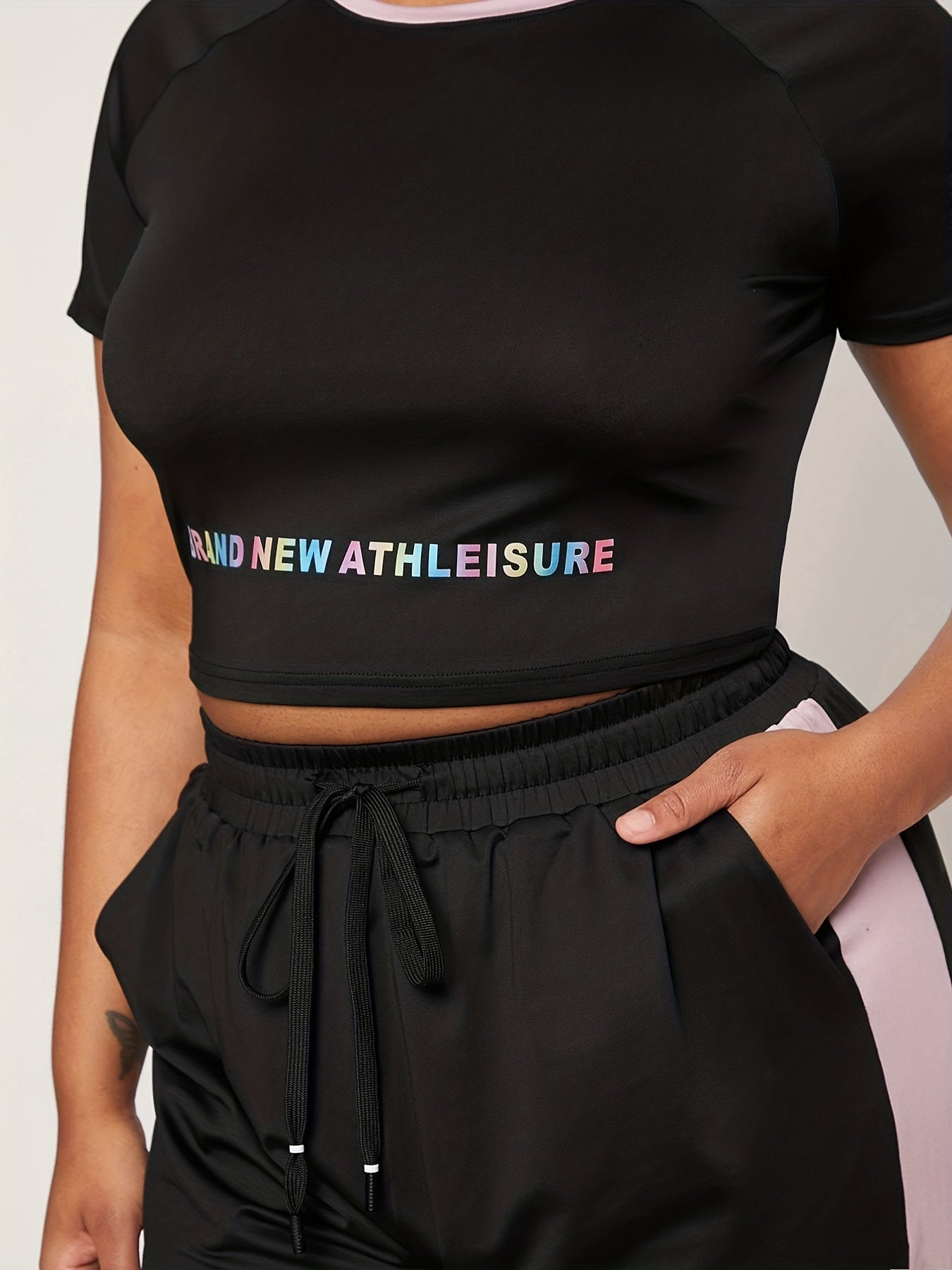 Colorful Letter Print Two Piece Set