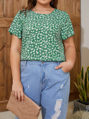 Ditsy Floral Print Butterfly Sleeve Blouse