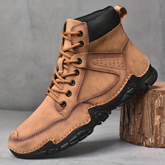 Men's Non Slip Motorcycle Boots Outdoor Lace Up Boots