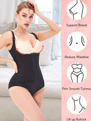 SCARBORO Open Bust Body Shaper Tummy Control Slimming Adjustable Bodysuit