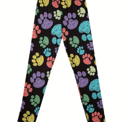 Kid Girls Claws Print Leggings Slim Fit Stretchy Casual Tight Pants