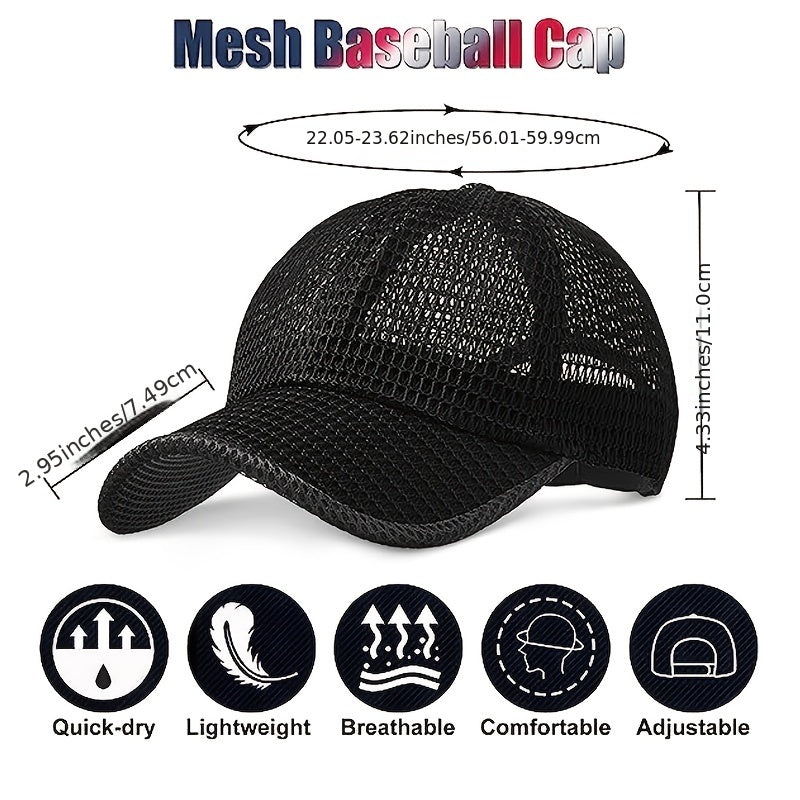 Breathable Mesh Sun Protection Baseball Cap for Outdoor Activities
