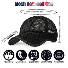 Breathable Mesh Sun Protection Baseball Cap for Outdoor Activities