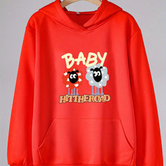Girls Cartoon Sheeps Pattern Hooded Sweatshirt for Spring and Autumn