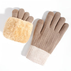 Winter Warm Knitted Gloves Touch Screen Full Finger Gloves Cold Weather