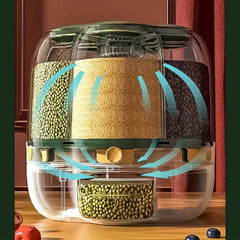 Large Capacity Food Storage Container 360 Rotating Rice Barrels