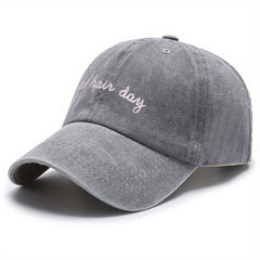 Distressed Ponytail Baseball Cap Embroidered Sun Hat