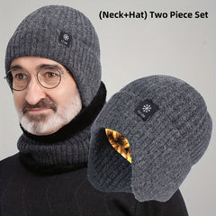 Winter Knitted Beanie Hat & Scarf Set for Men Women