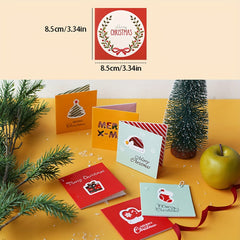 12pcs Christmas Cards Mini Thank You Blessings Greeting Cards