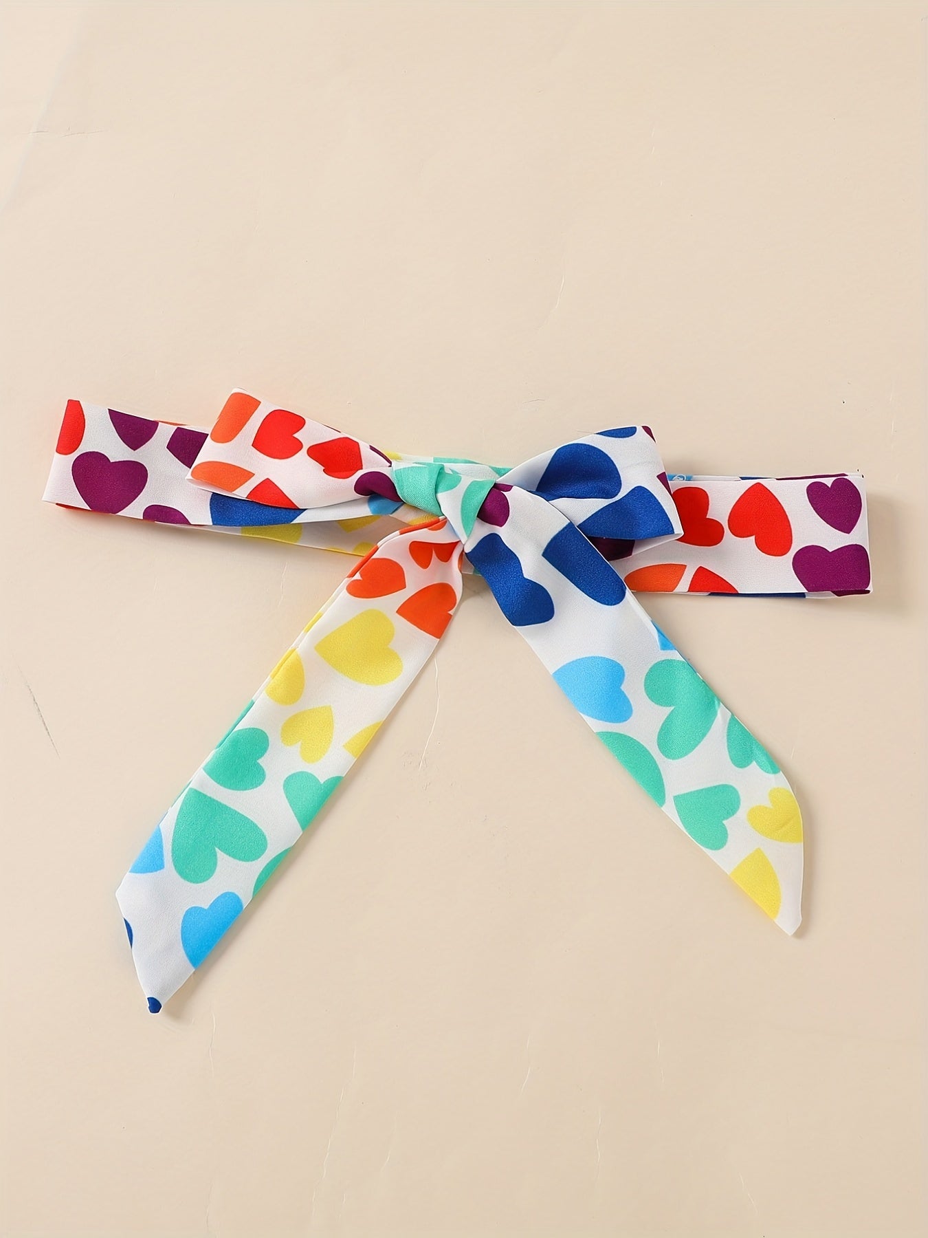 Colorful Heart Graphic Cami Romper Jumpsuit with Belt