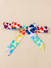 Colorful Heart Graphic Cami Romper Jumpsuit with Belt