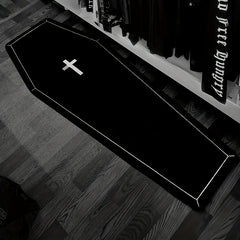 1pc Cross Pattern Gothic Halloween Bedside Blanket Carpet