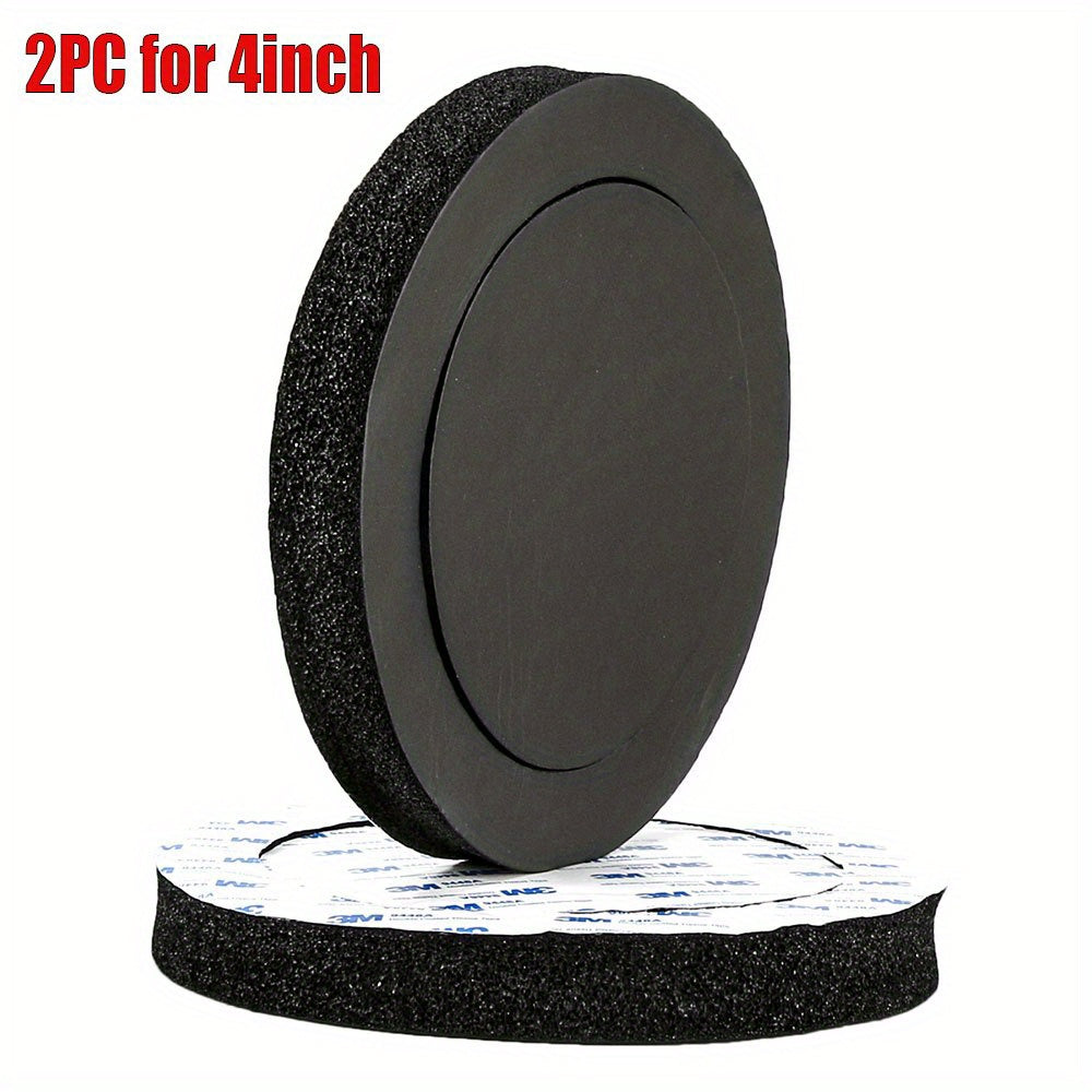 2pcs Speaker Gasket Sound Insulation Ring Bass Door Trim Self Adhesive DIY