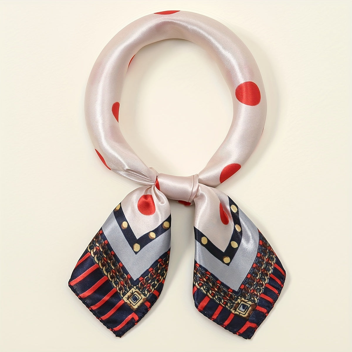 Polka Dot Print Square Scarf Woman Neckerchief Satin Shawl Head Wraps