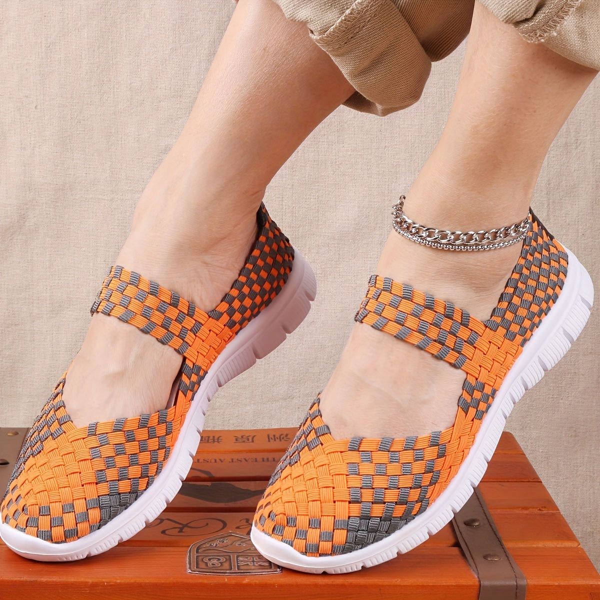 Braided Slip On Flatform Shoes Women's Casual Comfy Outdoor Versatile Shoes