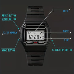 Waterproof Square Electronic Student Wrist Watch Digital Watch For Girls