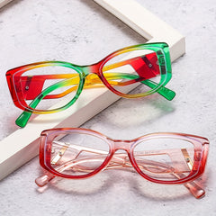 Gradient Cat Eye Frame Glasses Hollow Out Temple Anti Eyewear