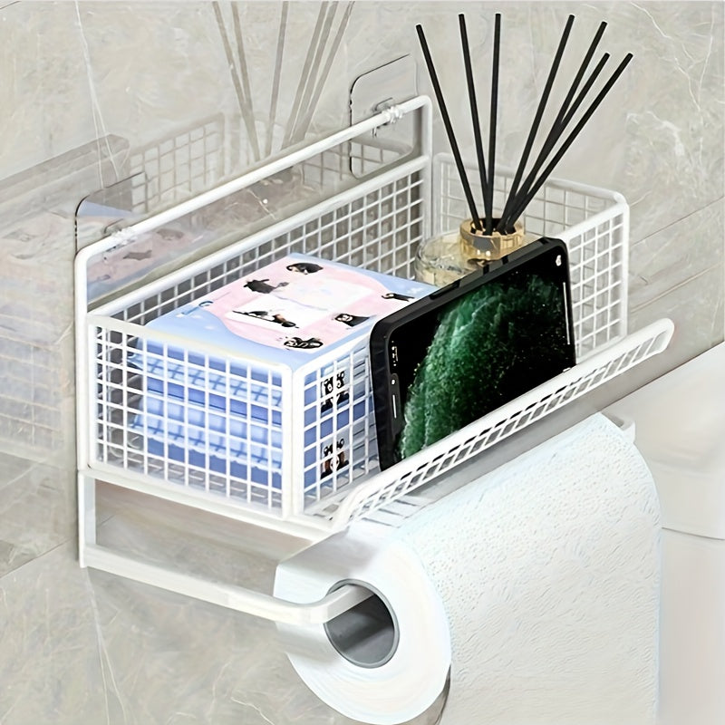 Wall Mounted Bathroom Storage Rack for Toilet & Mobile Phone