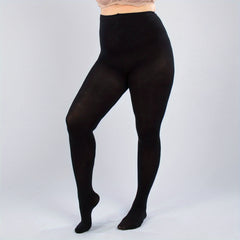 Casual Plus Size High Waist Fleece-Lined Footed Pantyhose