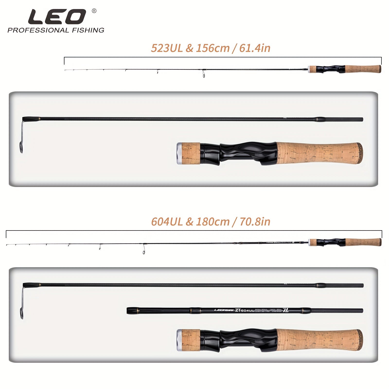 LEOFISHING Portable Travel Fishing Rod Lightweight Spinning Casting Rod