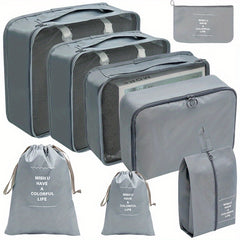 8 Pcs Travel Luggage Bag Sets - Versatile Storage Bags