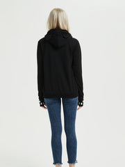 Cat Print Hoodies Drawstring Long Sleeve Sweatshirt With Cat Ears