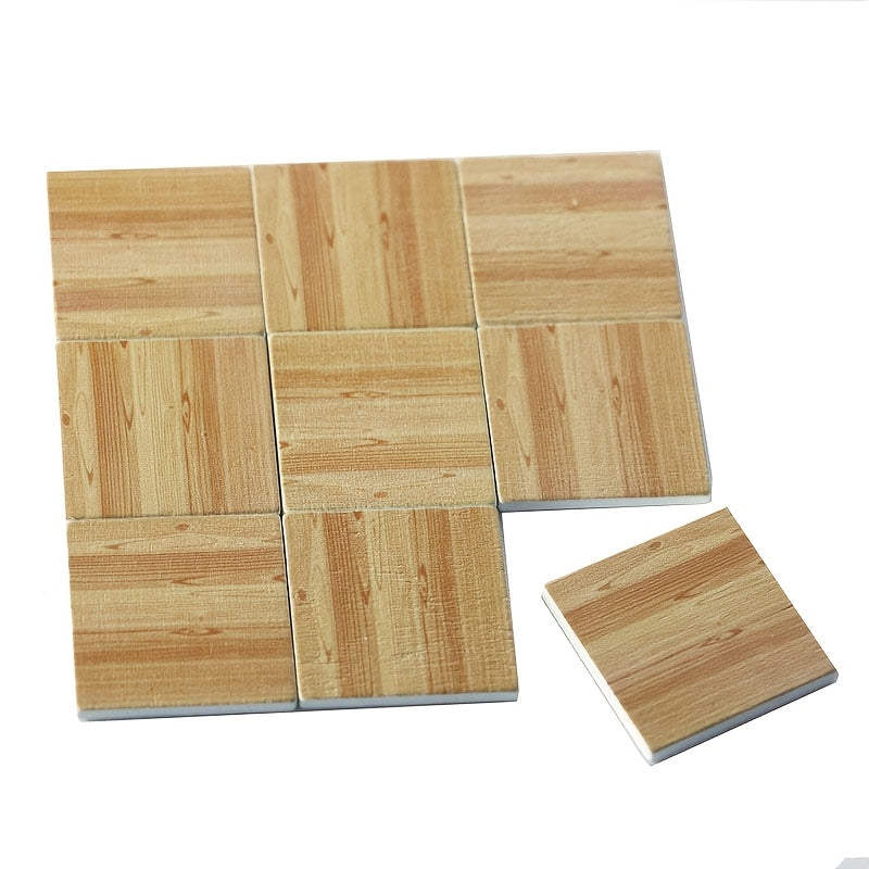 18pcs Wooden Flooring Tiles Simulation Wood Plank for Dollhouse Decor