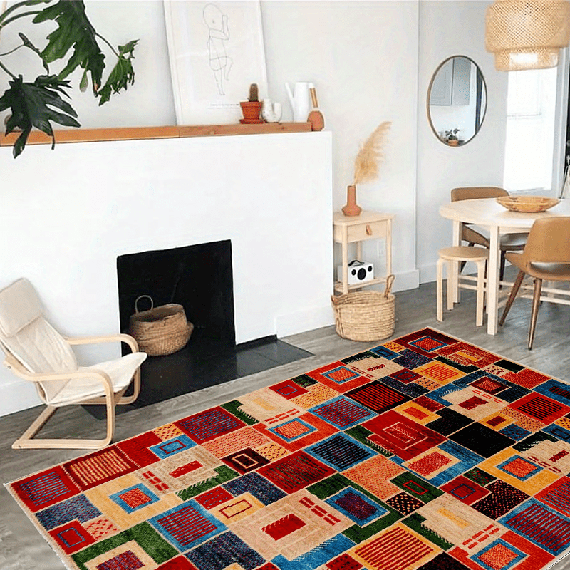 American Style Checkered Large Carpet Floor Mat - Home Decoration