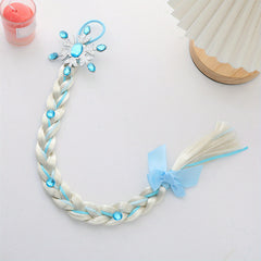 Snowflake Braid Hair Wigs with Hair Tie for Girls Princess
