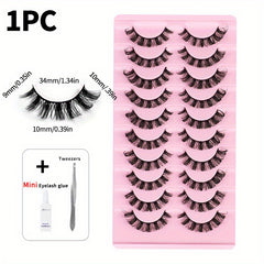 1pc DD Curling Volume False Eyelashes With Mini Glue And Tweesers
