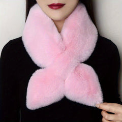 Thickened Double-Sided Plush Rabbit Fur Scarf for Women and Men