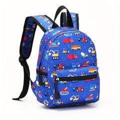Children's Backpack Cartoon Vehicle Truck Print Kindergarten School Bag