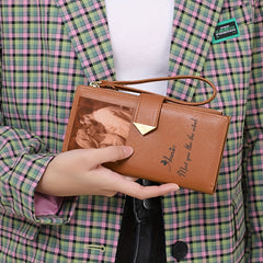 Custom Photo & Text Women's Wallet - Spacious Clutch Bag