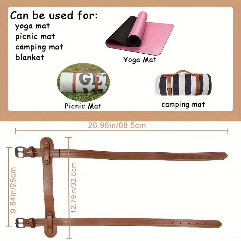 Adjustable PU Leather Yoga Mat Strap