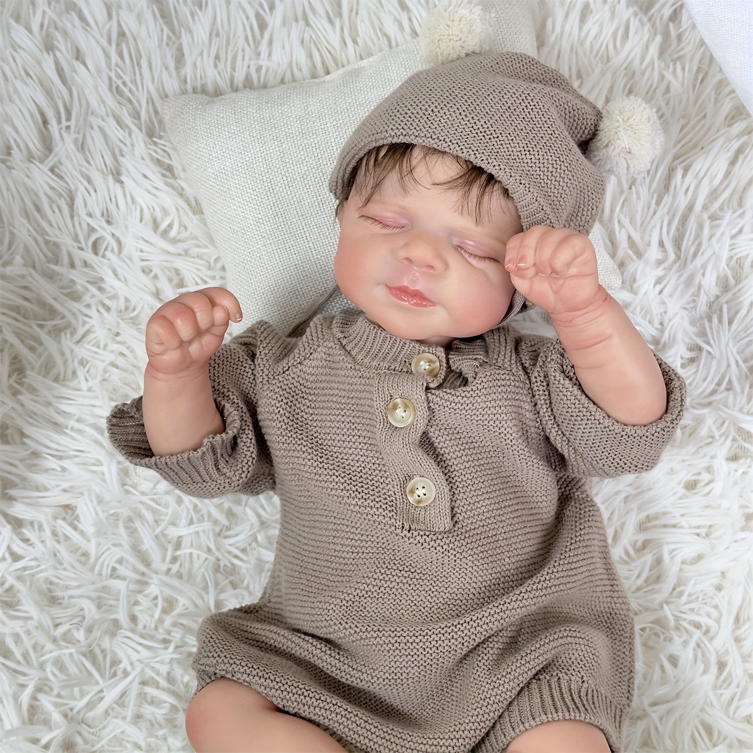 Adorable 19" Reborn Doll with Realistic Hair & Hand Painted Details