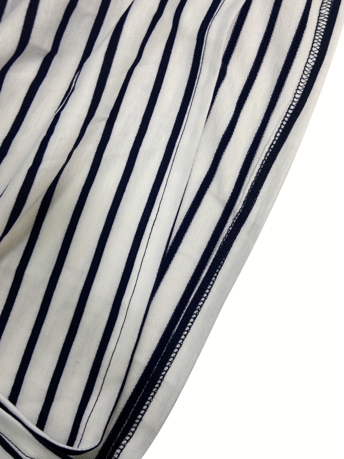 Casual Striped Print Splicing Dress Short Sleeve Crew Neck Dress