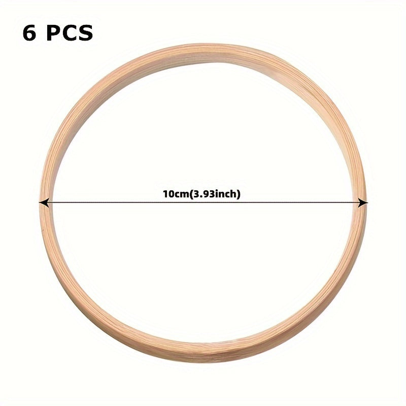 6pcs Dream Catcher Bamboo Circle DIY Craft Supplies