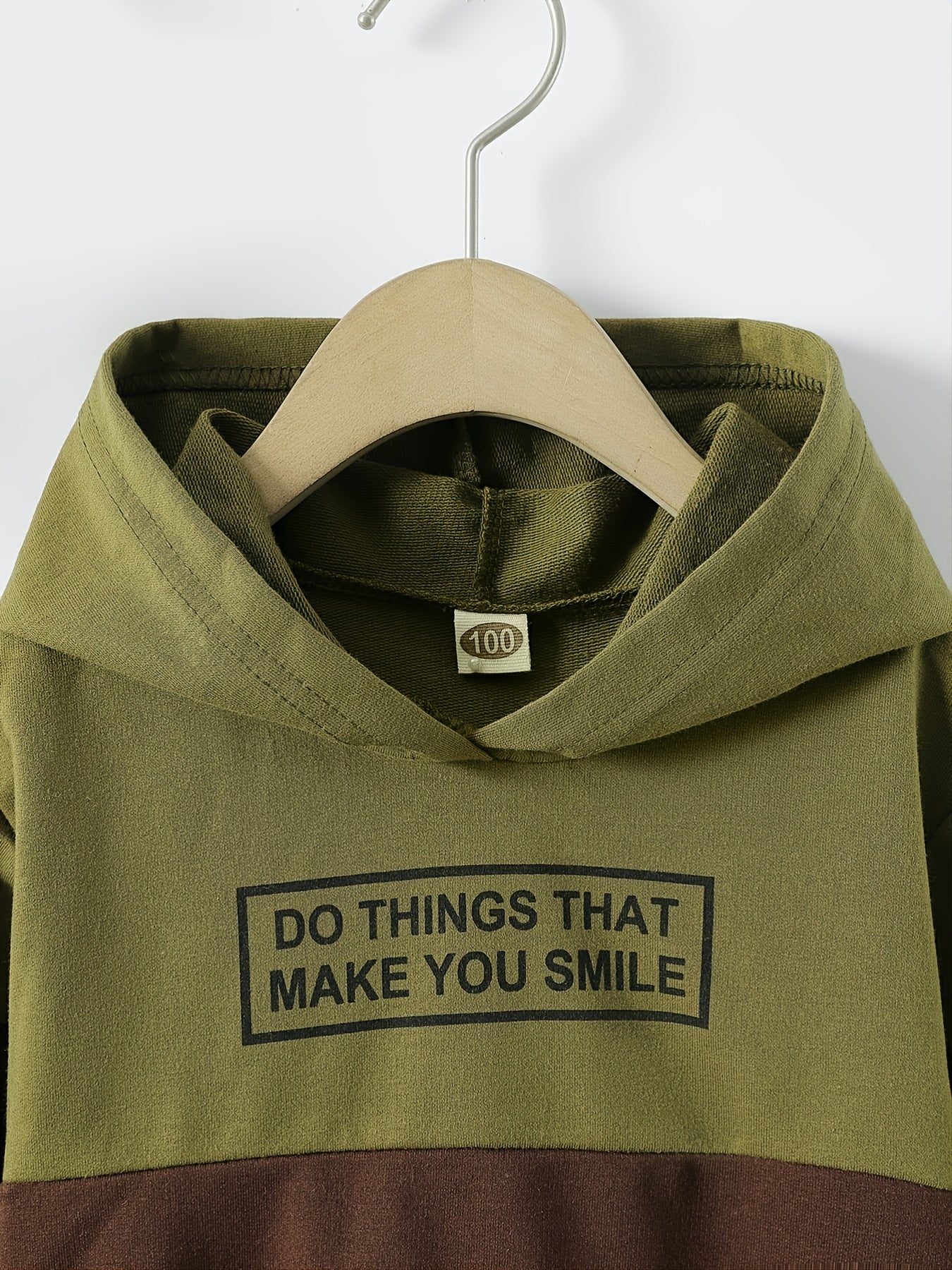 Boys Patchwork Hooded Sweatshirt