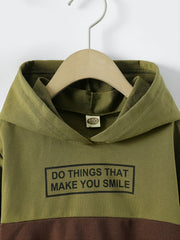 Boys Patchwork Hooded Sweatshirt