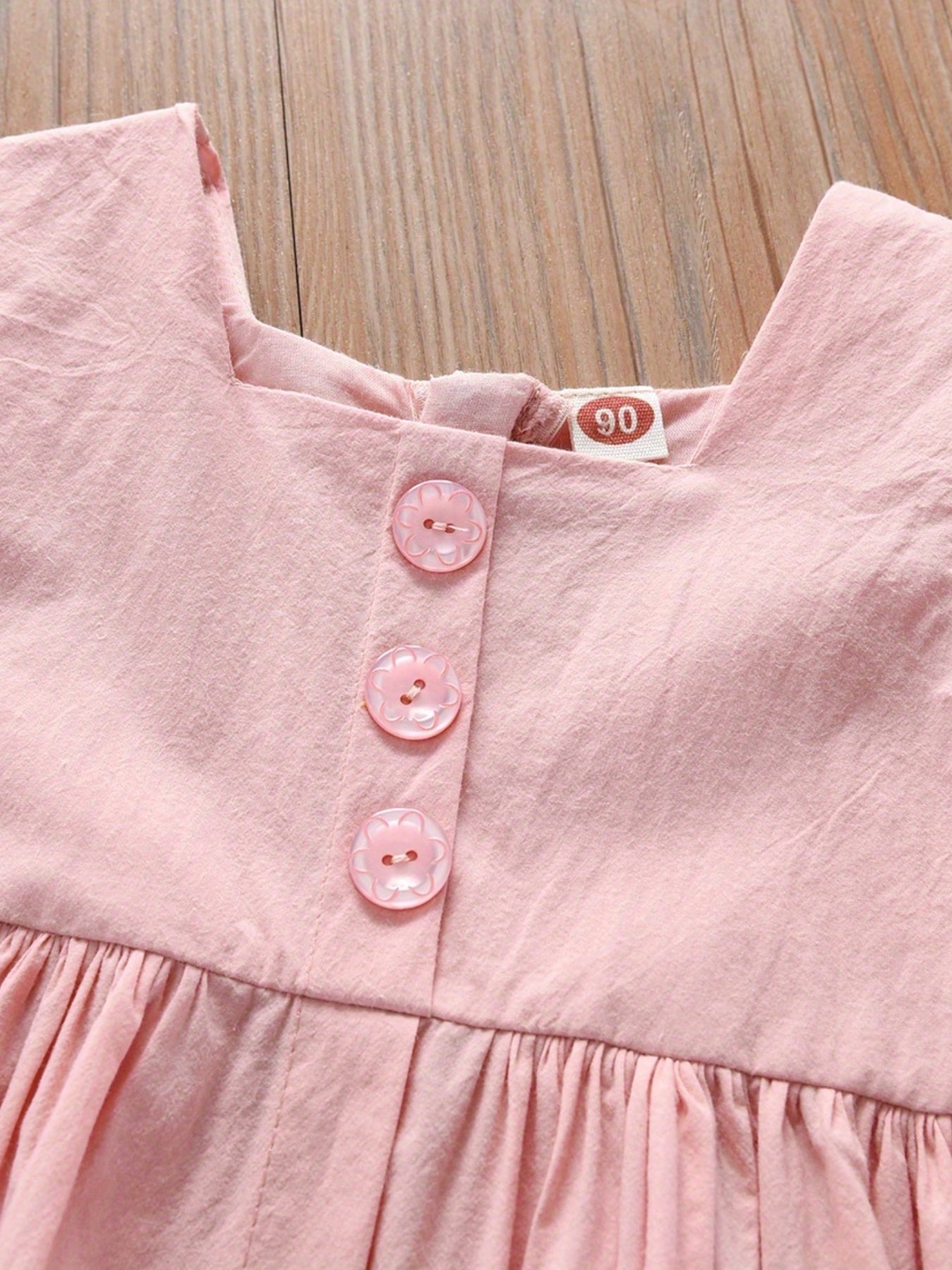 Girls Sundress Cotton Square Neck Ruffle Sleeveless Dress for Summer