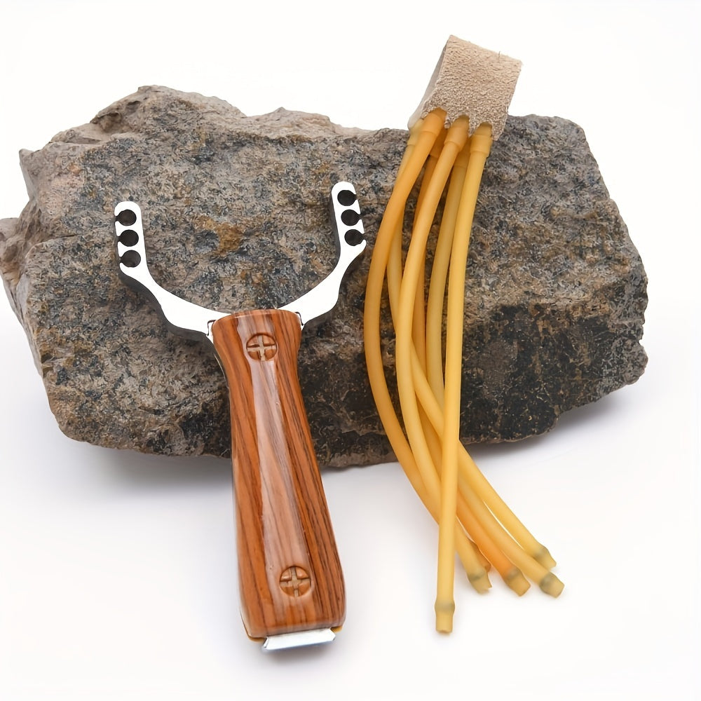 Outdoor Wood Grain Slingshot for Practice and Entertainment