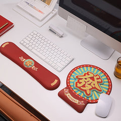 Oversized Red Festive Wrist Pad Mouse Pad Keyboard Hand Rest Table Mat
