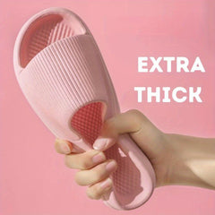 Women's Platform Pillow Slides Open Toe Non Slip Slippers