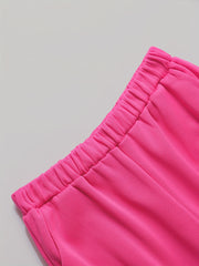 Women's Plus Solid Long Sleeve Sweatshirt & Pants Set